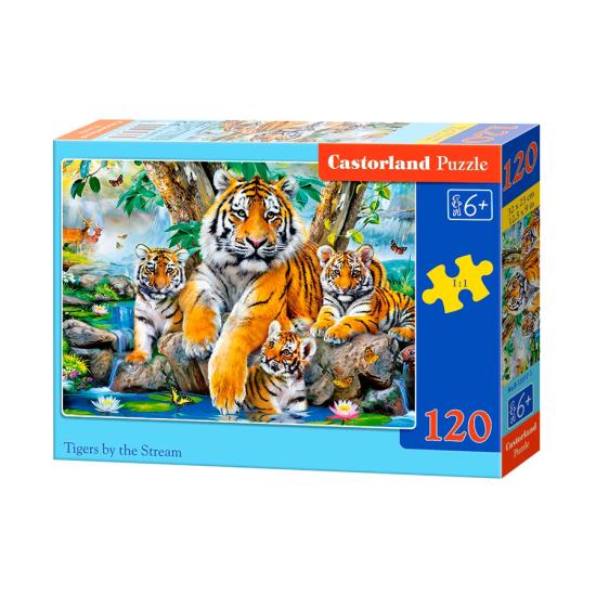 Puzzle Castorland Tigres dans le ruisseau 120 pièces