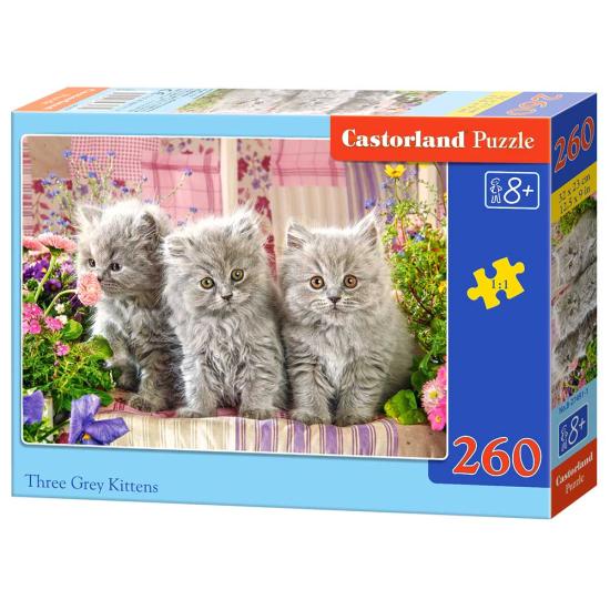Puzzle Castorland Trois chatons gris 260 pièces