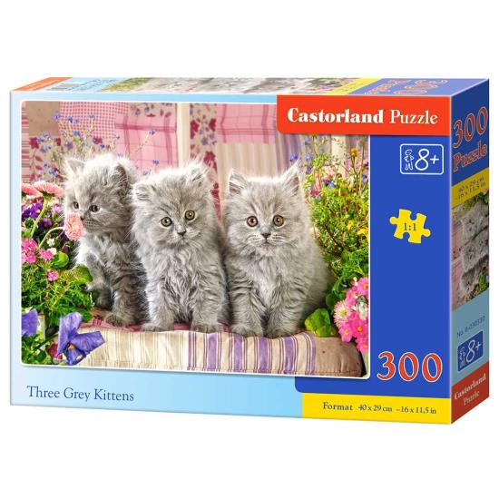 Puzzle Castorland Trois chatons gris 300 pièces