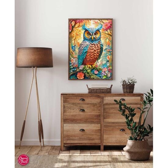 Puzzle Cherry Pazzi Chouette à Plumes 1000 pièces