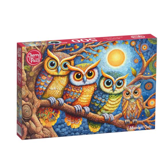 Puzzle Cherry Pazzi Hiboux Au Clair De Lune 500 pièces