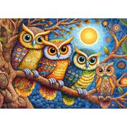Puzzle Cherry Pazzi Hiboux Au Clair De Lune 500 pièces