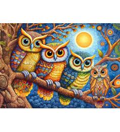 Puzzle Cherry Pazzi Hiboux Au Clair De Lune 500 pièces