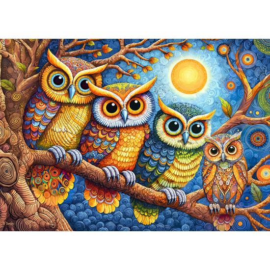 Puzzle Cherry Pazzi Hiboux Au Clair De Lune 500 pièces