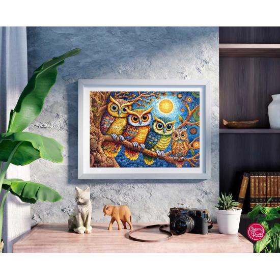 Puzzle Cherry Pazzi Hiboux Au Clair De Lune 500 pièces