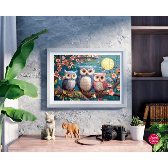 Puzzle Cherry Pazzi Chouettes En Laine Mignonnes XXL 300 pièces