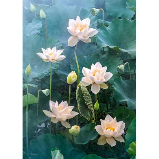 Puzzle 1000 pièces Cherry Pazzi Lotus blanc