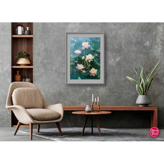 Puzzle 1000 pièces Cherry Pazzi Lotus blanc