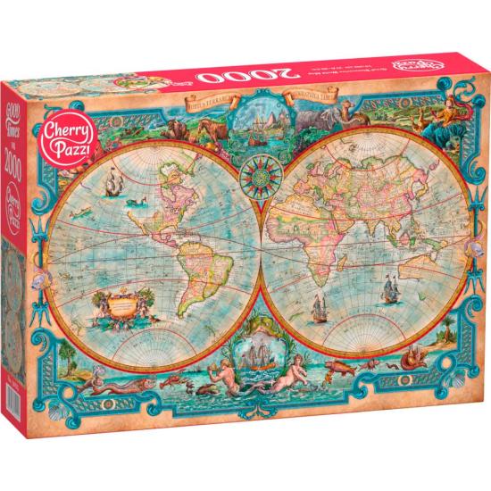 Puzzle Cherry Pazzi Carte des Grandes Découvertes 2000 pièces