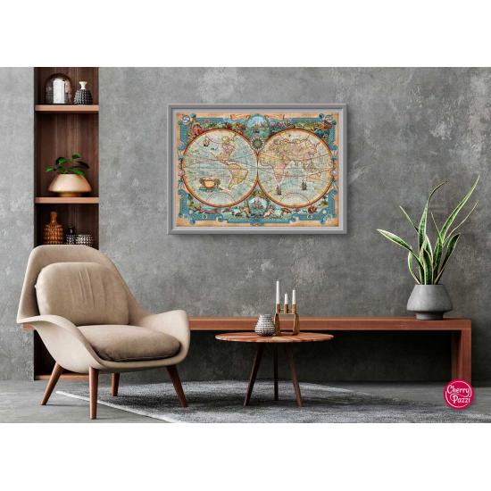 Puzzle Cherry Pazzi Carte des Grandes Découvertes 2000 pièces