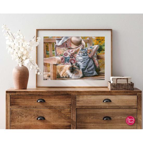 Puzzle Cherry Pazzi assis sur le banc 1000 pièces