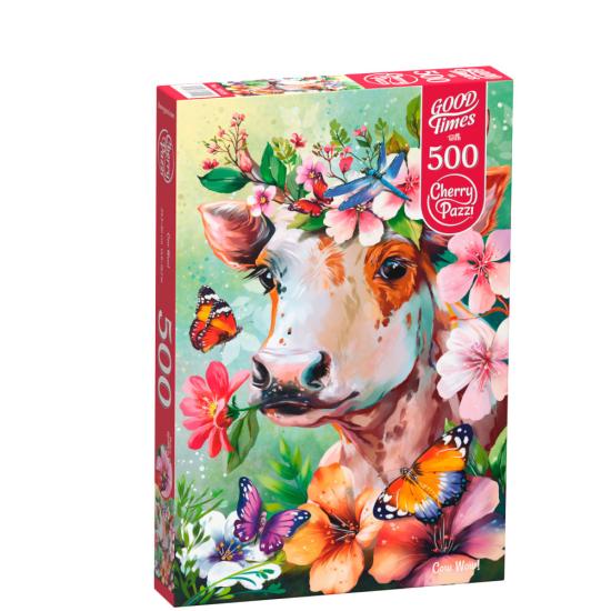 Puzzle Cherry Pazzi Vache de Printemps de 500 pièces