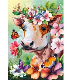 Puzzle Cherry Pazzi Vache de Printemps de 500 pièces