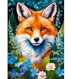 Puzzle Cherry Pazzi Renard Roux En Fleurs 1000 pièces