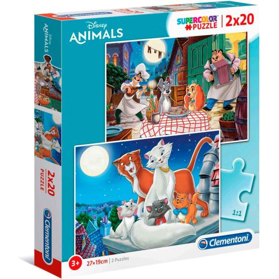 Puzzle Clementoni Amis des Animaux 2 x 20 pièces Puzzle Clementoni Amis des Animaux 2 x 20 pièces