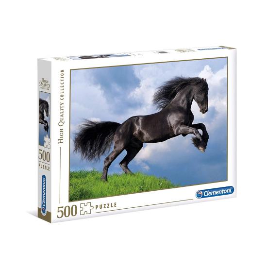 Clementoni Puzzle cheval frison noir 500 pièces