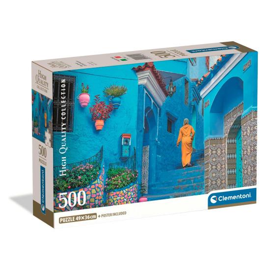 Puzzle Clementoni Rue Bleue De Chefchaouen 2 de 500 pièces