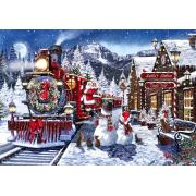 Puzzle Clementoni Gare Avec Des Bonshommes De Neige 500 pièces