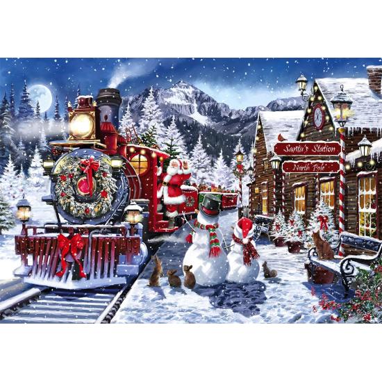 Puzzle Clementoni Gare Avec Des Bonshommes De Neige 500 pièces