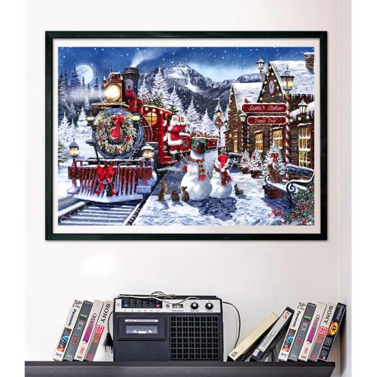 Puzzle Clementoni Gare Avec Des Bonshommes De Neige 500 pièces