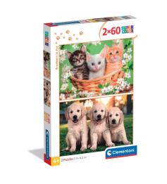 Puzzle Clementoni Frères En Fourrure 2 x 60 pièces