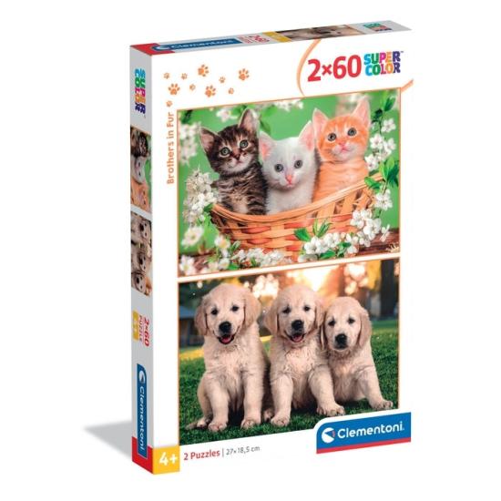 Puzzle Clementoni Frères En Fourrure 2 x 60 pièces