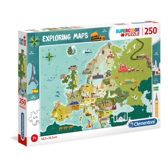 Clementoni Puzzle Europe Landmarks Map 250 pièces