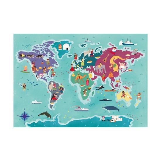 Puzzle Clementoni Carte des Traditions du Monde 250 Pièces