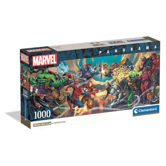 Puzzle Clementoni Panorama Marvel Héros et Méchants 1000 pièces