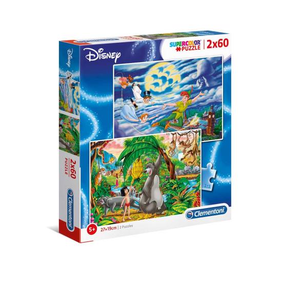 Puzzle Clementoni Peter Pan et le livre de la jungle 2 x 60 pièc