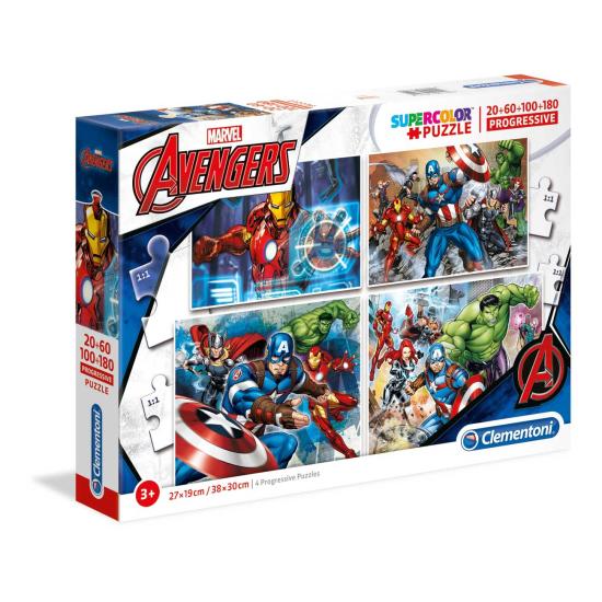 Clementoni Puzzle progressif Avengers 20-60-100-180 pcs.