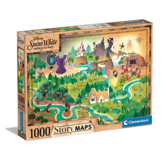 Puzzle Clementoni Story Maps Blanc comme Neige 1000 pcs Puzzle Clementoni Story Maps Blanc comme Neige 1000 pcs