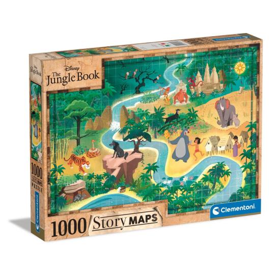 Puzzle Clementoni Story Maps Le Livre de la Jungle 1000 pcs