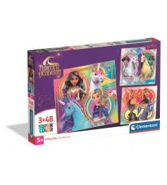Puzzle Clementoni Unicorn Academy 3 x 48 pièces