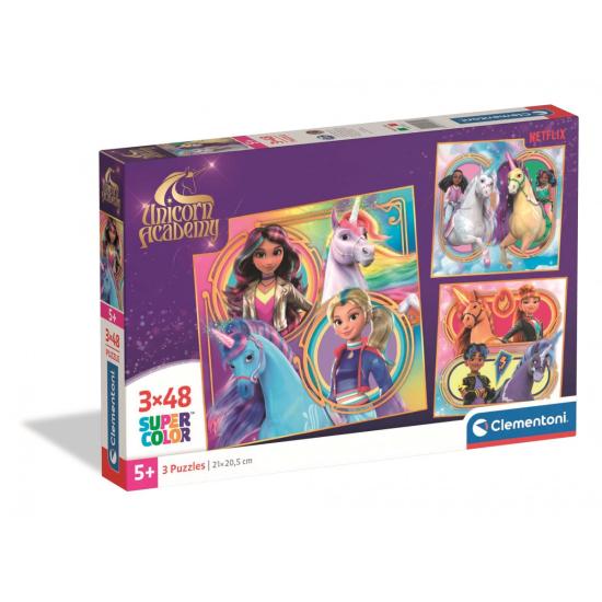 Puzzle Clementoni Unicorn Academy 3 x 48 pièces Puzzle Clementoni Unicorn Academy 3 x 48 pièces