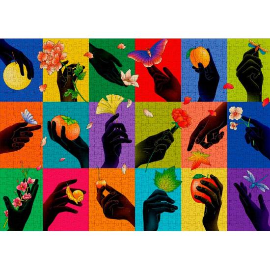 Puzzle 1000 pièces avec les mains de la chicouté