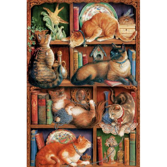 Cobble Hill Feline Library Puzzle 2000 pièces