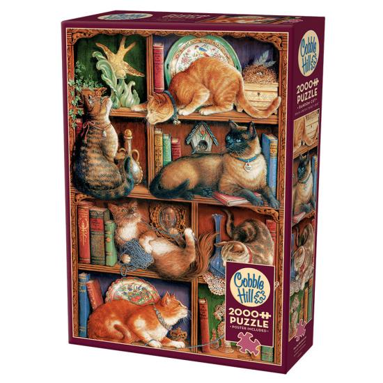 Cobble Hill Feline Library Puzzle 2000 pièces
