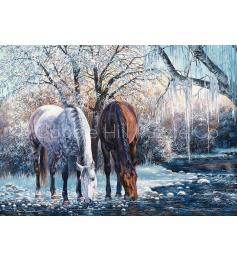 Puzzle Cobble Hill Chevaux d'hiver XXL 500 pièces