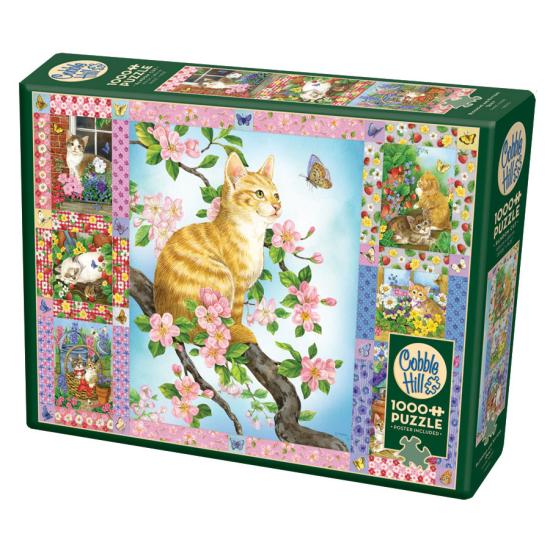 Cobble Hill Chatons et fleurs Quilt Puzzle 1000 pièces Cobble Hill Chatons et fleurs Quilt Puzzle 1000 pièces