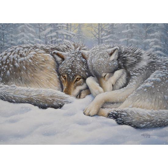 Cobble Hill Les loups se reposent en hiver Puzzle 1000 pièces