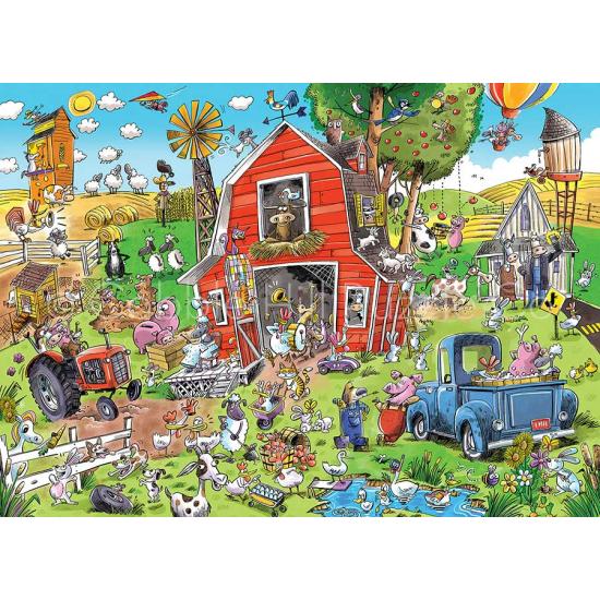 Puzzle Cobble Hill DoodleTown La Folie du Corral XXL de 500 P