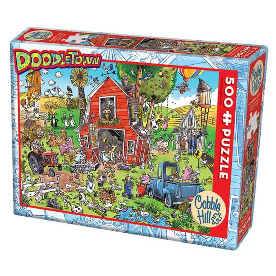 Puzzle Cobble Hill DoodleTown La Folie du Corral XXL de 500 P