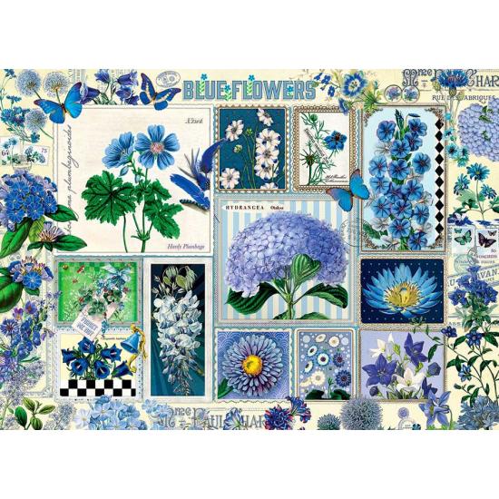Cobble Hill Puzzle 1000 pièces Fleurs bleues