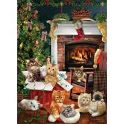 Cobble Hill Puzzle de 1000 pièces avec des chatons de Noël