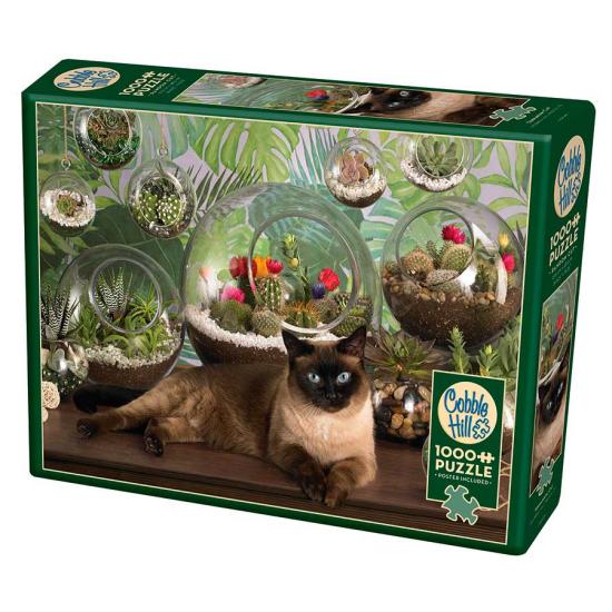 Cobble Hill Chat et Terrarium Puzzle 1000 pièces