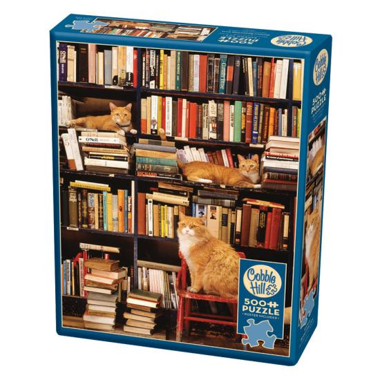 Puzzle Cobble Hill Cats from the Gotham Library XXL 500 Pz