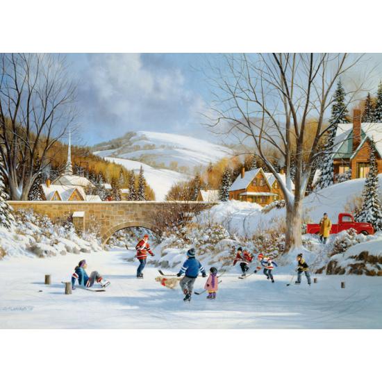 Cobble Hill Hockey sur le lac gelé Puzzle 1000 pièces