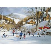 Cobble Hill Hockey sur le lac gelé Puzzle 1000 pièces