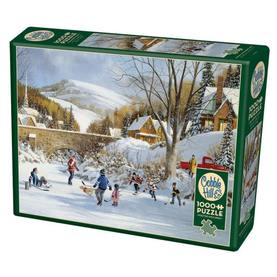 Cobble Hill Hockey sur le lac gelé Puzzle 1000 pièces